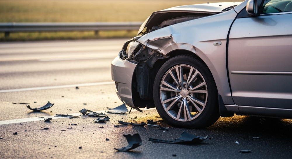 Kierowca uciekł z miejsca wypadku, zostawiając rozbity samochód