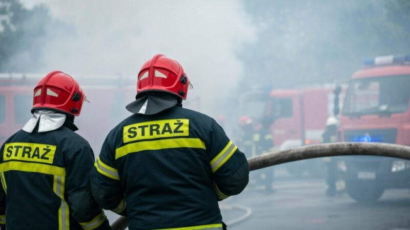Pożar altany w Opolu: strażacy walczą z ogniem na działkach