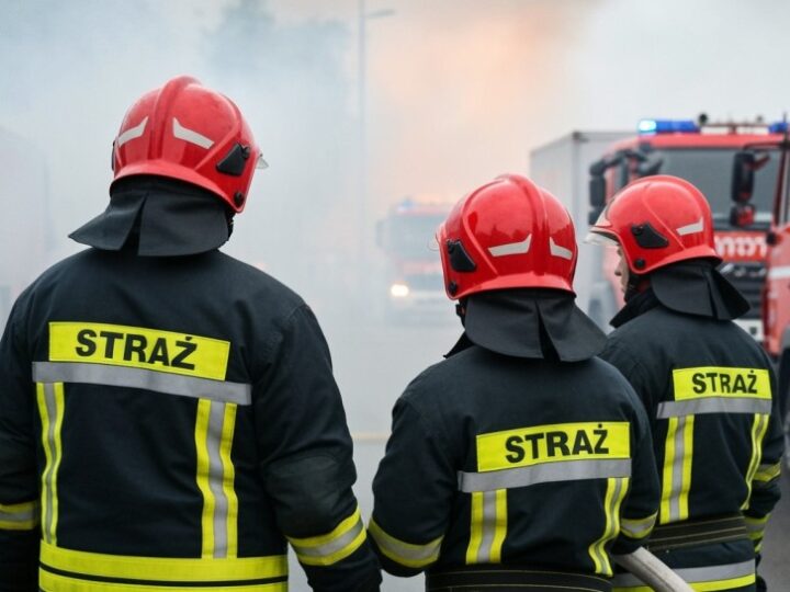Pożar śmieciarki w Raszowej: strażacy walczyli z ogniem przez 90 minut