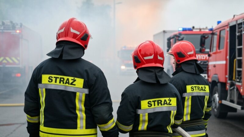 Pożar śmieciarki w Raszowej: strażacy walczyli z ogniem przez 90 minut